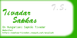 tivadar sapkas business card