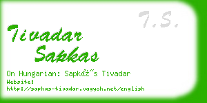 tivadar sapkas business card